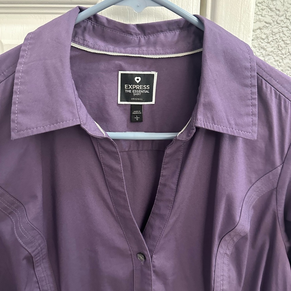 Express Purple Button Down Shirt